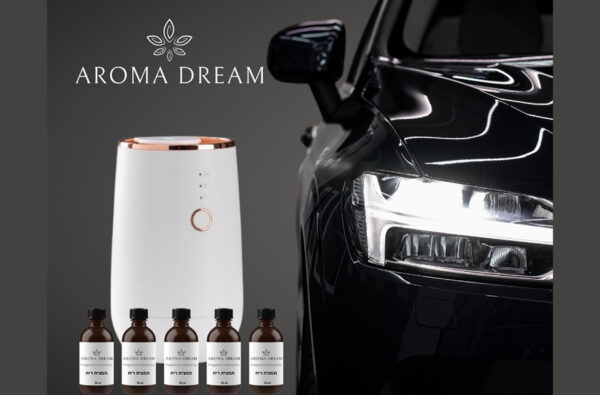 מפיץ ריח חשמלי לרכב+ 5 בקבוקי שמן ריח - AromaDream